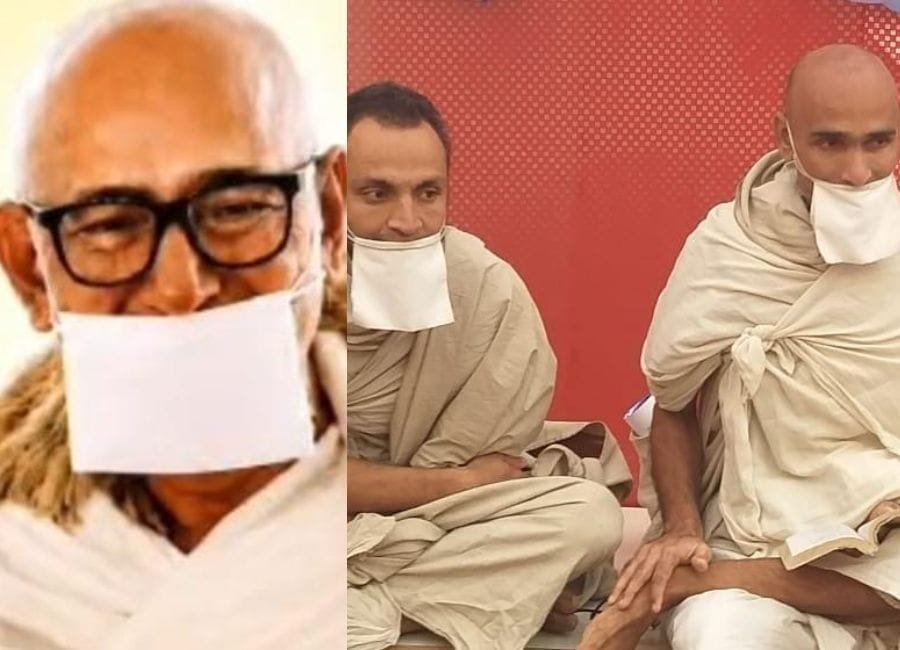 पानीपत में नरेश मुनि जी महाराज के जन्मदिन के अवसर पर अभिग्रहधारी डॉ. राजेश मुनि और राजेंद्र मुनि जी महाराज के सानिध्य में कार्यक्रम आयोजित हुआ। (फोटो सौजन्य गांधी मंडी जैन स्थानक।)