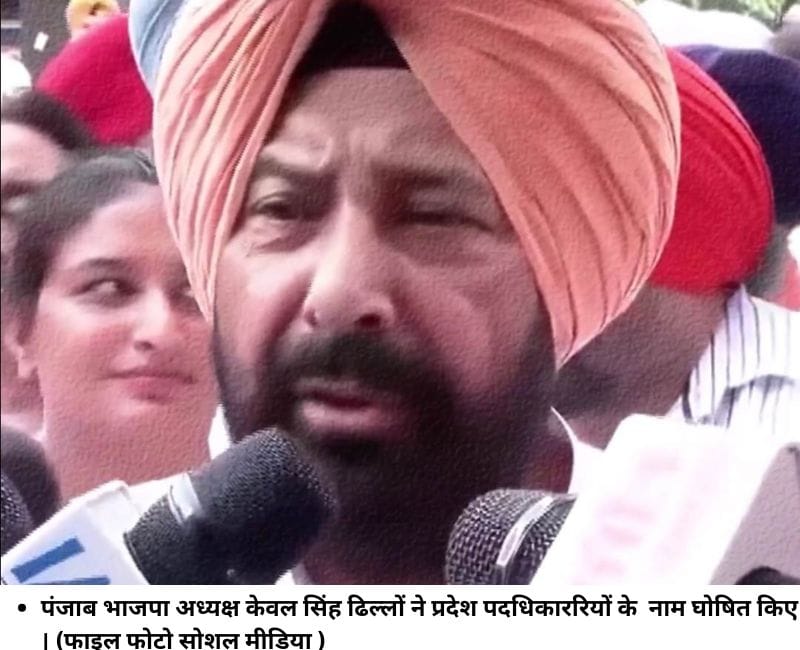 पंजाब भाजपा अध्‍यक्ष केवल सिंह ढिल्‍लों ने प्रदेश पदधिकाररियों के नाम घोषित किए । (फाइल फोटाे सोशल मीडिया )