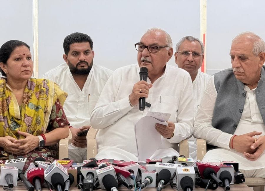 हरियाणा के पूर्व मुख्‍यमंत्री और नेता प्रतिपक्ष भूपेंद्र सिंह हुड्डा ने भाजपा सरकार पर हमले किए। (फोटो सौजन्‍य हरियाणा कांग्रेस)